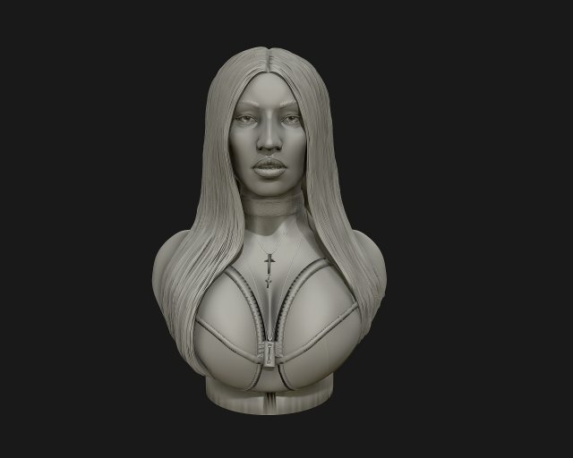 3d sculpture of nicki minaj ready to 3d print 3d print model Modèles 3D en vedette .c4d .max .obj .3ds .fbx .stl .blend 