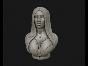 3d sculpture of nicki minaj ready to 3d print 3d print model Modèles 3D en vedette