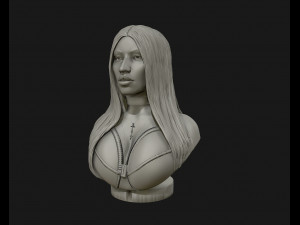 3d sculpture of nicki minaj ready to 3d print 3d print model Modèles 3D en vedette