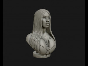 3d sculpture of nicki minaj ready to 3d print 3d print model Modèles 3D en vedette