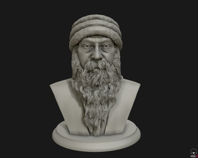 rajneesh osho 3d printable sculpture 3d print model 3D Принт Модель .c4d .max .obj .3ds .fbx .stl .blend 
