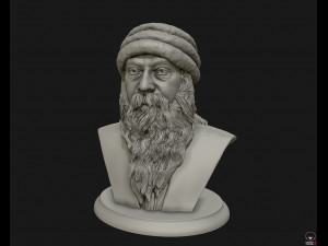 rajneesh osho 3d printable sculpture 3d print model 3D Принт Модель