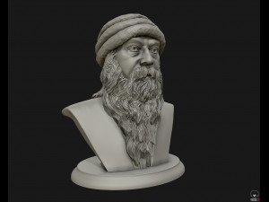 rajneesh osho 3d printable sculpture 3d print model 3D Принт Модель