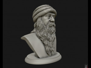 rajneesh osho 3d printable sculpture 3d print model 3D Принт Модель