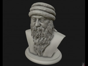 rajneesh osho 3d printable sculpture 3d print model 3D Принт Модель