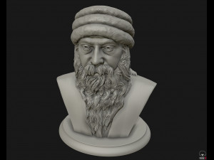 rajneesh osho 3d printable sculpture 3d print model 3D Принт Модель