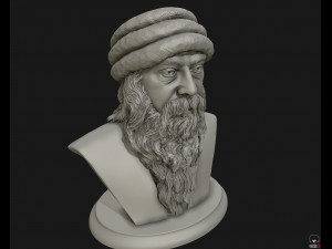 rajneesh osho 3d printable sculpture 3d print model 3D Принт Модель