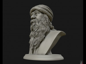 rajneesh osho 3d printable sculpture 3d print model 3D Принт Модель