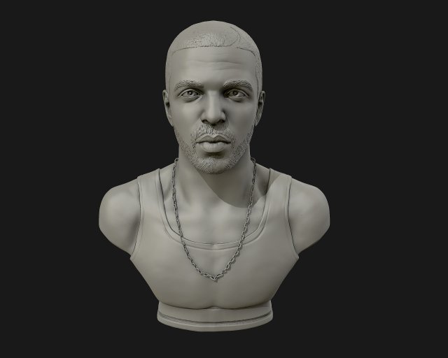 drake sculpture ready to print 3d print model 3D Baskı Modeli .c4d .max .obj .3ds .fbx .stl .blend 