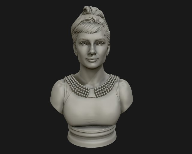 audrey hepburn 3d portrait model ready to 3d print 3d print model 3Dプリントモデル .c4d .max .obj .3ds .fbx .stl .blend 