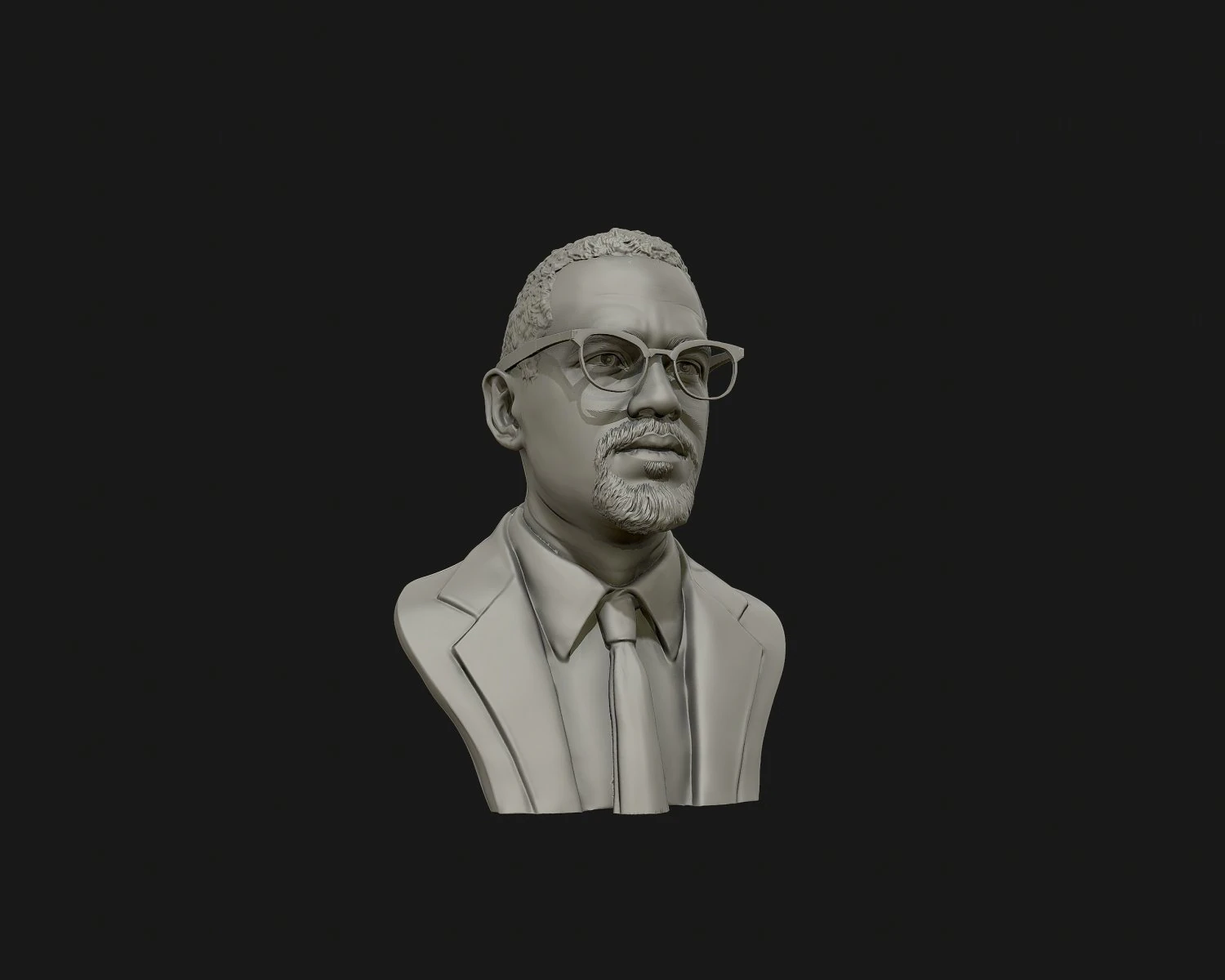 portrait sculpture of malcolm x ready to 3d print 3d print model 3D Print Model .c4d .max .obj .3ds .fbx .stl .blend 