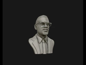 patung potret malcolm x siap cetak 3d model cetak 3d Model Cetak 3D