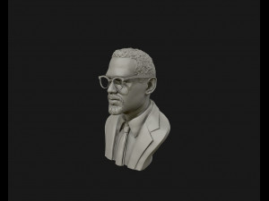 portrait sculpture of malcolm x ready to 3d print 3d print model Model do druku 3D