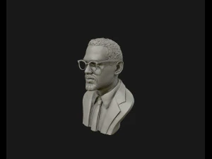 portrait sculpture of malcolm x ready to 3d print 3d print model 3D Print Model