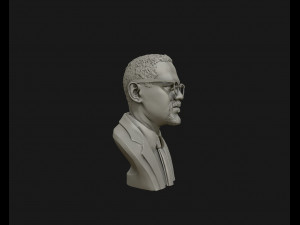 portrait sculpture of malcolm x ready to 3d print 3d print model Model do druku 3D