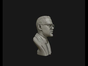 portrait sculpture of malcolm x ready to 3d print 3d print model 3D Print Model