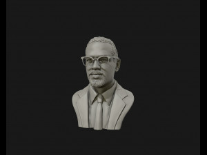 portrait sculpture of malcolm x ready to 3d print 3d print model Model do druku 3D