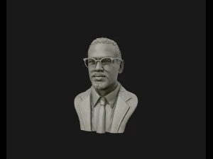 portrait sculpture of malcolm x ready to 3d print 3d print model 3D Print Model