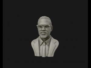 portrait sculpture of malcolm x ready to 3d print 3d print model Model do druku 3D