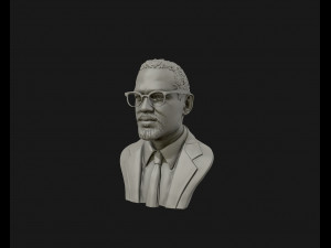portrait sculpture of malcolm x ready to 3d print 3d print model Model do druku 3D