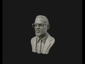 portrait sculpture of malcolm x ready to 3d print 3d print model 3D Print Model