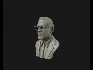 portrait sculpture of malcolm x ready to 3d print 3d print model Model do druku 3D