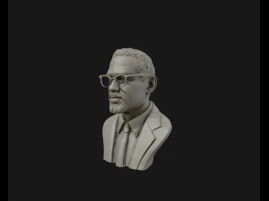 portrait sculpture of malcolm x ready to 3d print 3d print model 3D Print Model