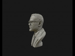 portrait sculpture of malcolm x ready to 3d print 3d print model Model do druku 3D