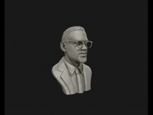 portrait sculpture of malcolm x ready to 3d print 3d print model Model do druku 3D