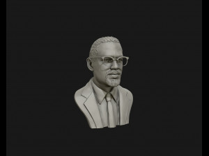 portrait sculpture of malcolm x ready to 3d print 3d print model Model do druku 3D