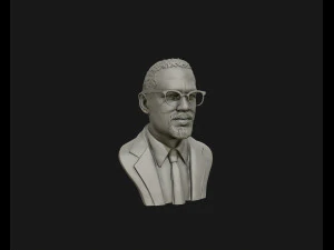 portrait sculpture of malcolm x ready to 3d print 3d print model 3D Print Model