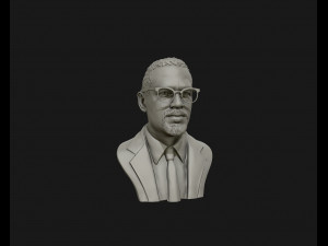 portrait sculpture of malcolm x ready to 3d print 3d print model Model do druku 3D