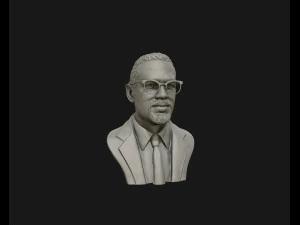 portrait sculpture of malcolm x ready to 3d print 3d print model 3D Print Model