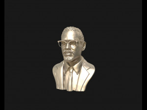 portrait sculpture of malcolm x ready to 3d print 3d print model Model do druku 3D
