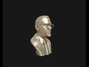 portrait sculpture of malcolm x ready to 3d print 3d print model 3D Print Model