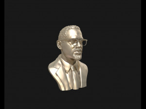 portrait sculpture of malcolm x ready to 3d print 3d print model Model do druku 3D