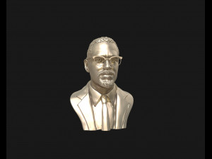 portrait sculpture of malcolm x ready to 3d print 3d print model Model do druku 3D