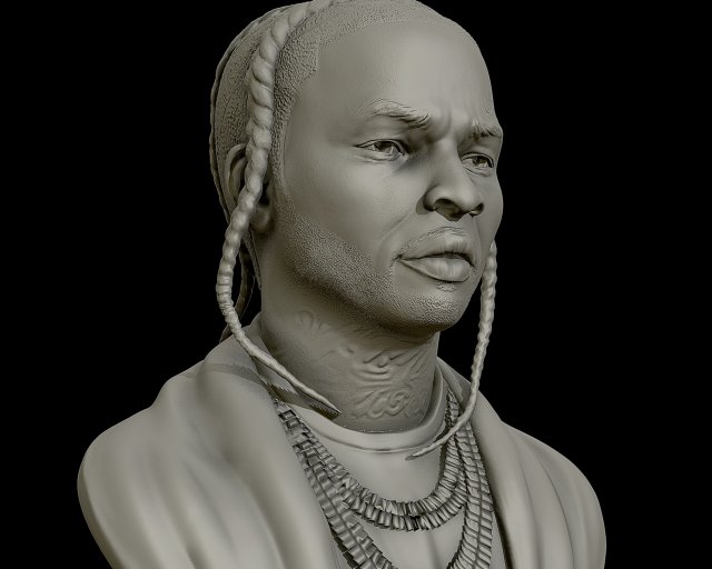 of pop smoke portrait sculpture 3d print model Modelo de impresión 3D .c4d .max .obj .3ds .fbx .stl .blend 