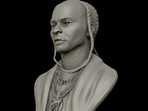 of pop smoke portrait sculpture 3d print model Modelo de impresión 3D