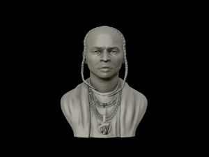 of pop smoke portrait sculpture 3d print model Modelo de impresión 3D