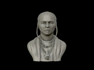 पॉप स्मोक पोर्ट्रेट मूर्तिकला 3डी प्रिंट मॉडल 3D प्रिंट मॉडल