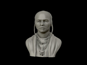 of pop smoke portrait sculpture 3d print model Modelo de impresión 3D