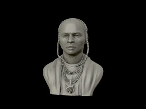 पॉप स्मोक पोर्ट्रेट मूर्तिकला 3डी प्रिंट मॉडल 3D प्रिंट मॉडल