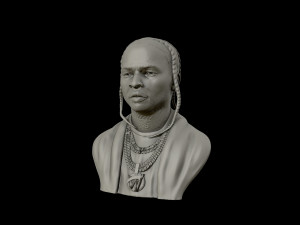 of pop smoke portrait sculpture 3d print model Modelo de impresión 3D