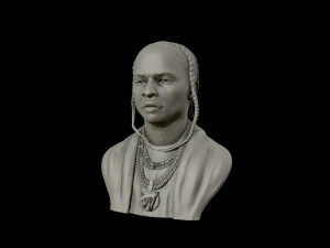 पॉप स्मोक पोर्ट्रेट मूर्तिकला 3डी प्रिंट मॉडल 3D प्रिंट मॉडल