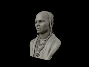 of pop smoke portrait sculpture 3d print model Modelo de impresión 3D