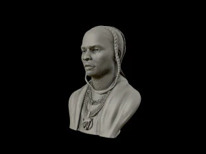 पॉप स्मोक पोर्ट्रेट मूर्तिकला 3डी प्रिंट मॉडल 3D प्रिंट मॉडल