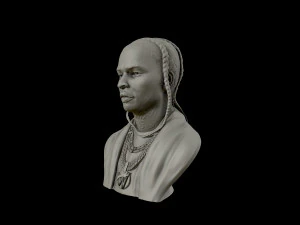 पॉप स्मोक पोर्ट्रेट मूर्तिकला 3डी प्रिंट मॉडल 3D प्रिंट मॉडल