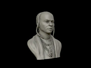 पॉप स्मोक पोर्ट्रेट मूर्तिकला 3डी प्रिंट मॉडल 3D प्रिंट मॉडल