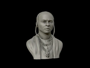 पॉप स्मोक पोर्ट्रेट मूर्तिकला 3डी प्रिंट मॉडल 3D प्रिंट मॉडल